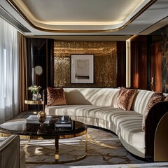 The living room shows stylish design of contemporary furniture