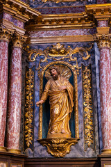 Religious sculpture of the choir of the Church of Saint-Pierre de Monestiés
