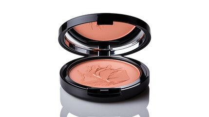 Peach Blush Compact Powder Elegant Makeup, High-Quality Cosmetic for Women, isolated on transparent background.