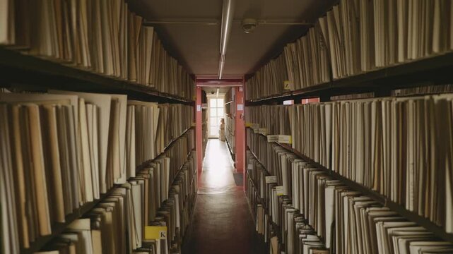 Library archive corridor.