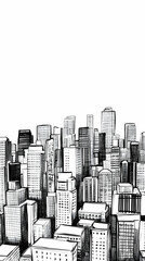 Obraz premium Cityscape Sketch: Urban Skyline