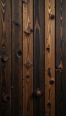 Fototapeta premium Dark brown rustic wide wood planks, deep grain detail, grain, texture, detail
