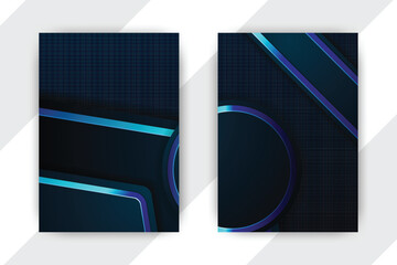 Dark Blue Geometric Templates, Diagonal Stripes Background, Modern Design