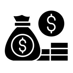 Money Bag  Icon Element For Design