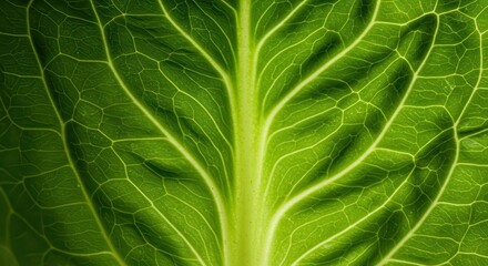 Exploring the Intricate Details of a Vibrant Green Leaf Up Close