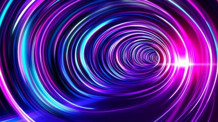 Abstract swirling light patterns in vibrant color creating a tunnel effect, suitable for digital art