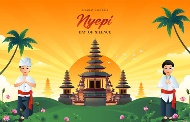 selamat hari raya nyepi, day of silence background, poster