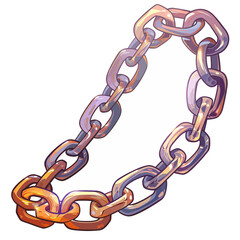 Obraz premium chain links on white background