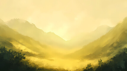 A blurred background with a golden yellow hue. Serene - Valley. Illustration
