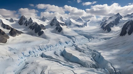 snow covered mountains in winter