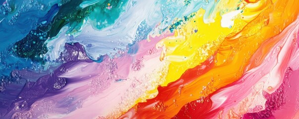 Vibrant Rainbow Paint Splash Capturing Artistic Expression