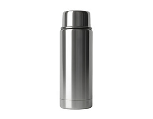 Metal thermos isolated on a transparent background