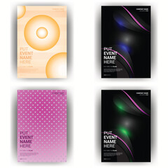 Fototapeta premium Four event poster designs; abstract background; template