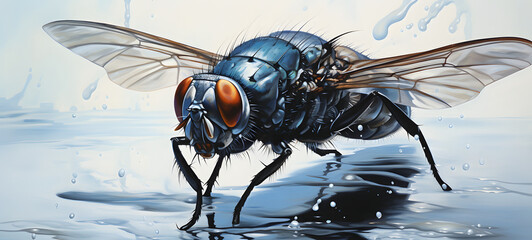 Melted fly art, ai generative