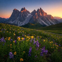 sunrise in the mountains