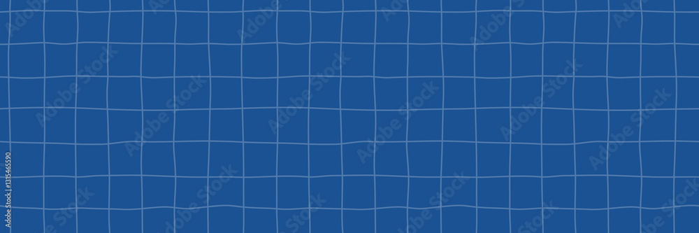 Aufkleber Grid Paper Seamless Pattern. Vector Blue Background with Lines and Squares. Cute Notebook Paper Texture