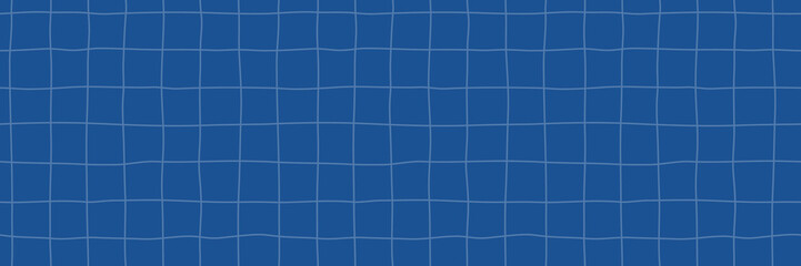 Grid Paper Seamless Pattern. Vector Blue Background with Lines and Squares. Cute Notebook Paper Texture