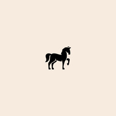 Horse Black Silhouette icon flat vector design.