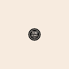 Low or Zero Calorie Product Label icon flat vector design. 