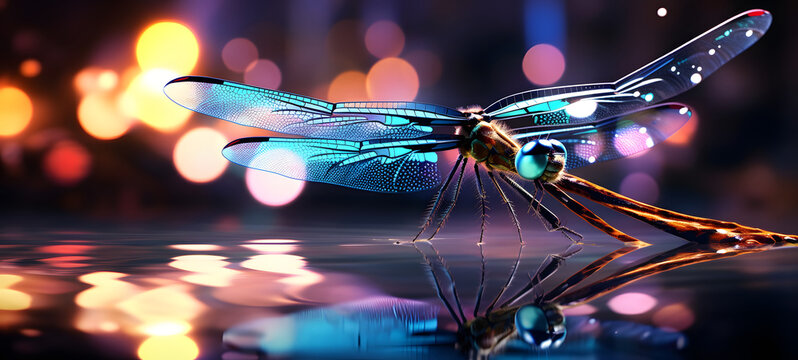 Melted dragonfly art, ai generative