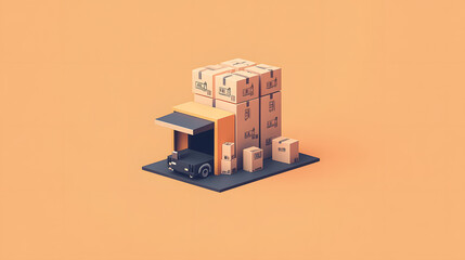 Naklejka premium Regular Service Package Flat illustration