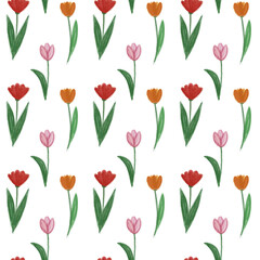 seamless pattern with tulips