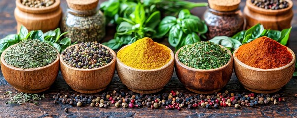 Healthy organic food herb and spice collection showcasing natural ingredients for wellness and alternative medicine promoting a holistic lifestyle and vibrant health