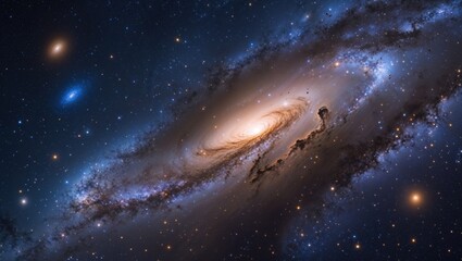 A stunning view of a galaxy, showcasing its spiral arms and cosmic beauty.