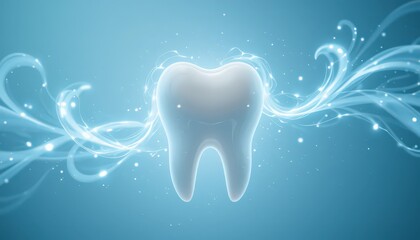 Radiant Dental Health: A Glowing Tooth Graphic