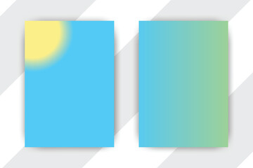 Gradient cards, sun, grey stripes, background, design