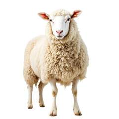 Fototapeta premium Adorable Sheep Portrait Against a Clean White Background