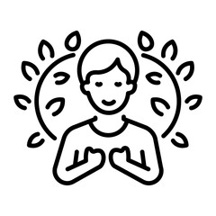 A line style icon of embracing woman 