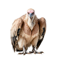 Fototapeta premium Close-up of a watchful Cinereous Vulture against white background