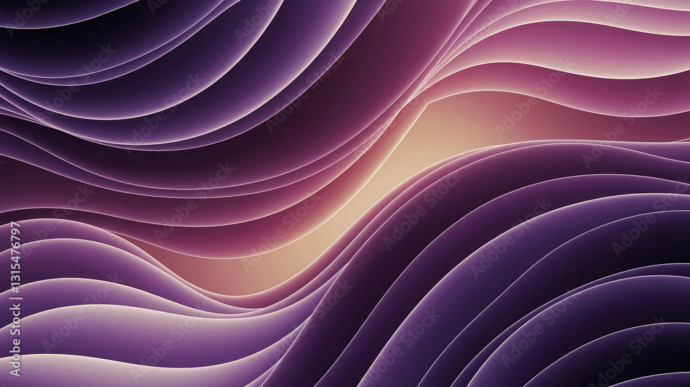 Poster an abstract image with a smooth flowing gradient of deep rich purples blending seamlessly into soft 