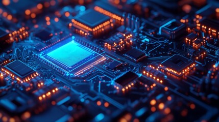 Obraz premium Capturing semiconductor nano devi high-resolution gigapixel imagery in a modern laboratory environment