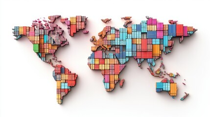 Obraz premium Exploring the future global shipping routes virtual world map digital art interactive environment gigapixel view high-tech concept