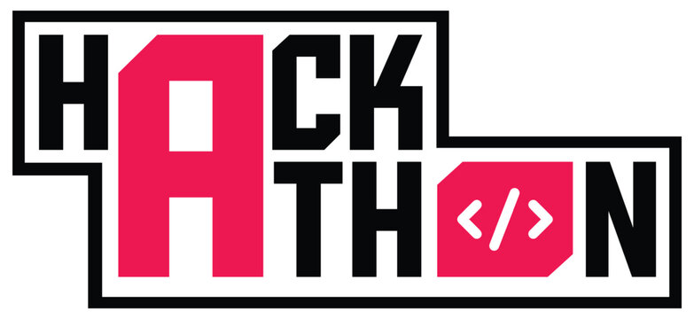 Modern and bold Hackathon logo design with a coding symbol. Perfect for hackathon events, programming competitions, developer meetups, and innovation challenges. Ideal for tech and software-related br