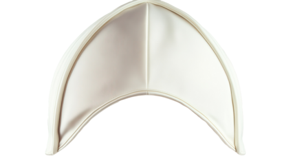 Papal hat studio shot, white fabric, religious symbol, background black, faith imagery