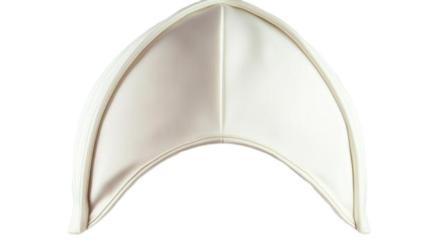 Papal hat studio shot, white fabric, religious symbol, background black, faith imagery