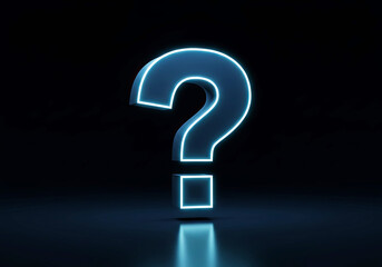 A blue question mark floated in the air