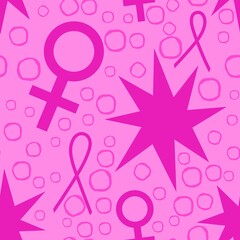 Breast cancer month seamless pink ribbon day mammogram pattern for medical accessories and medicine textiles