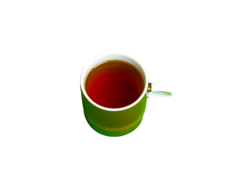 Cup of tea isolated on transparent background