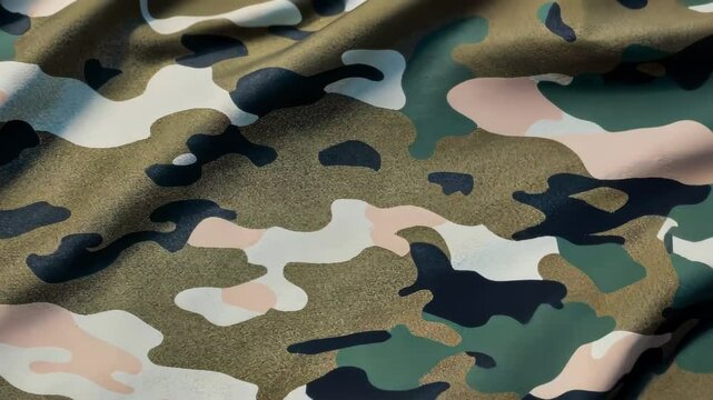 camouflage cloth waving on the wind