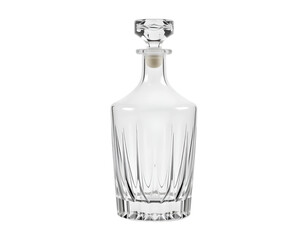 Empty glass bottle isolated on transparent background