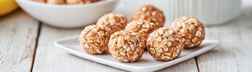 Handcrafted dog-friendly energy bites with oats and banana