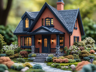 Miniature chalet américain typique