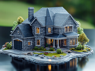 Miniature chalet américain typique