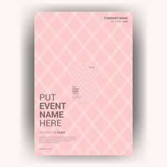 Pink plaid event poster template design
