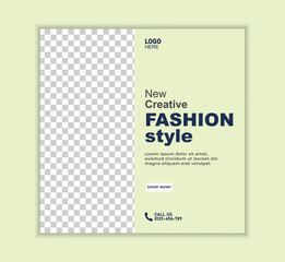 Fashion Creative Social Media Banner Elegant Green Design.