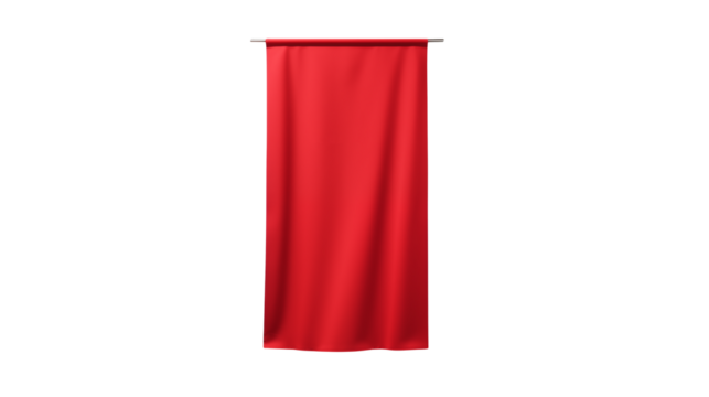 Vertical Red Fabric Banner Hanging Template Mockup Design Element Background Image Cloth Drape Clean Event Studio Simple